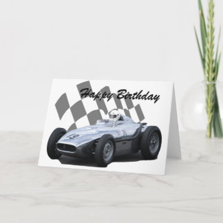 Vintage Racing Car Happy Birthday 2 Card