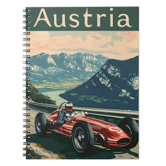 Vintage Racing Car in Austria Notebook (Front)