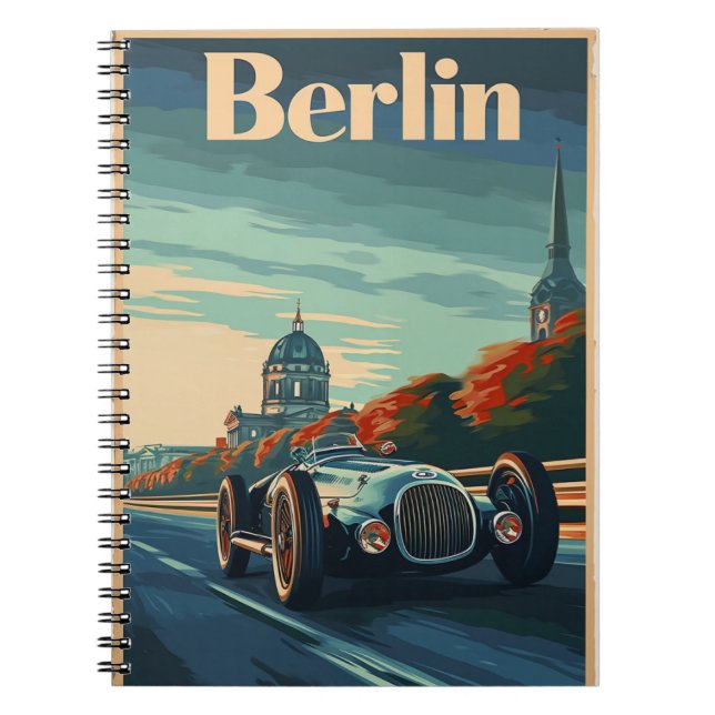 Vintage Racing Car in Berlin Notebook (Front)