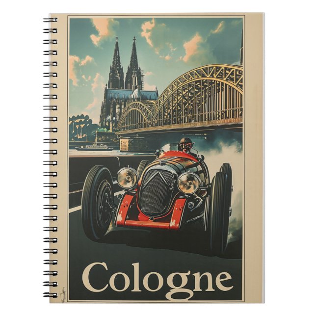 Vintage Racing Car in Cologne Notebook (Front)