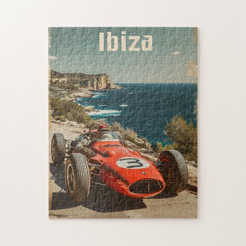 Vintage Racing Car in Ibiza Jigsaw Puzzle