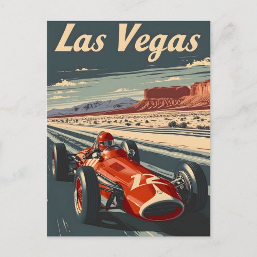 Vintage Racing Car in Las Vegas  Postcard