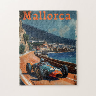 Vintage racing car in Mallorca Jigsaw Puzzle