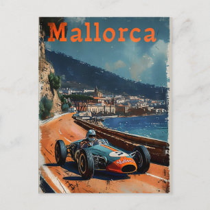 Vintage racing car in Mallorca Postcard