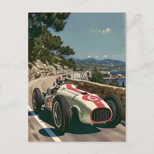 Vintage Racing Car in Mallorca Postcard