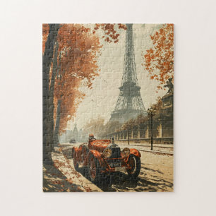 vintage racing car in Paris Jigsaw Puzzle