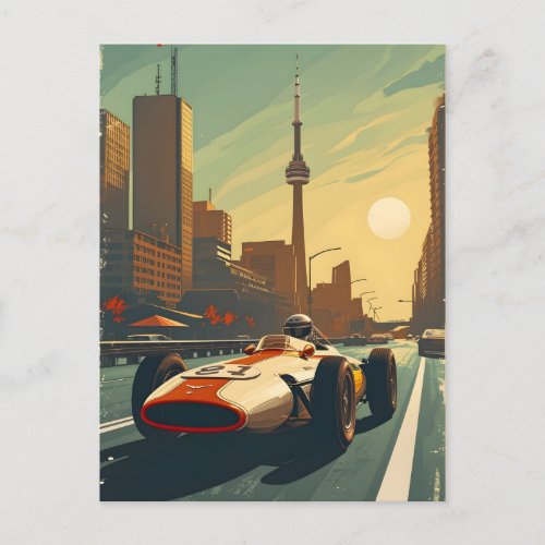 Vintage Racing Car in Toronto Postcard