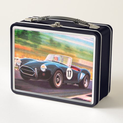 Vintage Racing Car  Metal Lunch Box