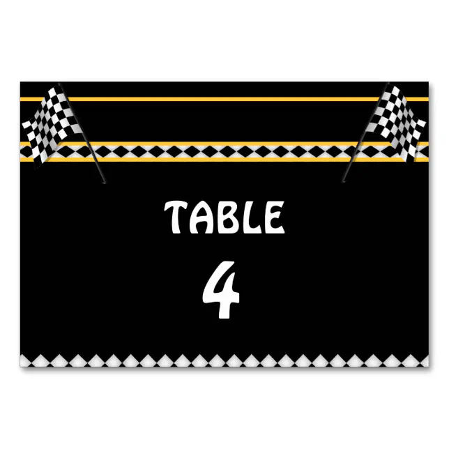 Vintage Racing Car Table Seating Numbers Table Number | Zazzle