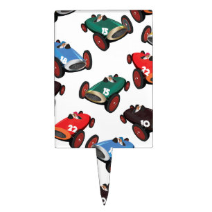 Vintage Racing Cars Cake Topper