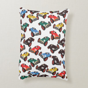 Vintage Racing Cars Decorative Pillow