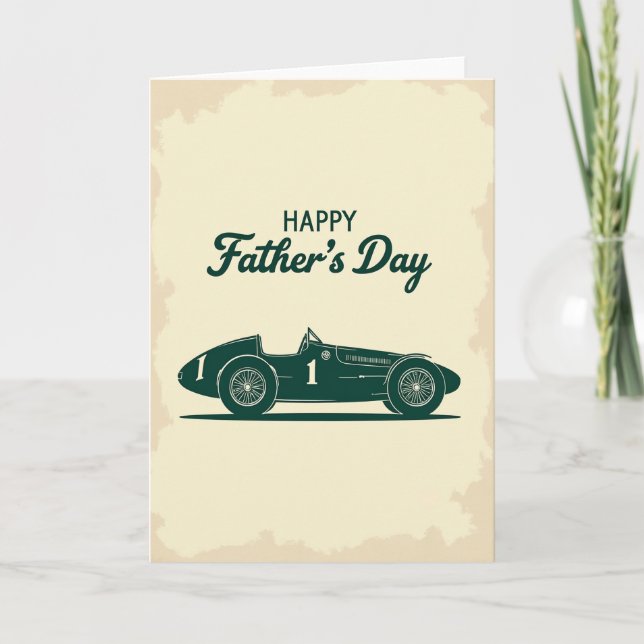 Vintage Racing Fathers Day Card (Front)