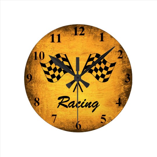 Vintage Racing Flags Wall Clock | Zazzle.com