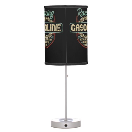 Vintage Racing logo design Table Lamp (Back)