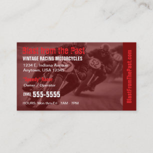 Vintage Racing Motorcycle Classic Motorsports Business Card