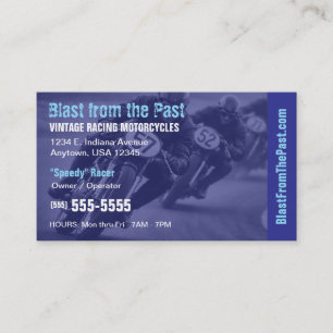 Vintage Racing Motorcycle Classic Motorsports Business Card