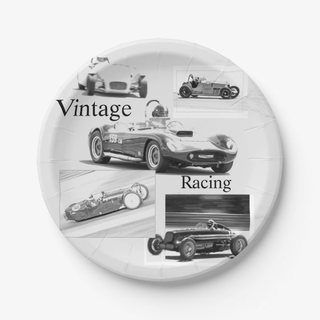 Vintage Racing Paper Plates (Front)