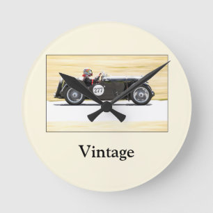 Vintage Racing Round Clock