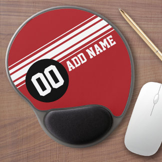 Vintage Racing Stripes - Red and Black Gel Mouse Pad