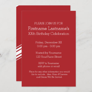 Vintage Racing Stripes - Red and Black Invitation