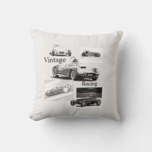 Vintage Racing Throw Pillow