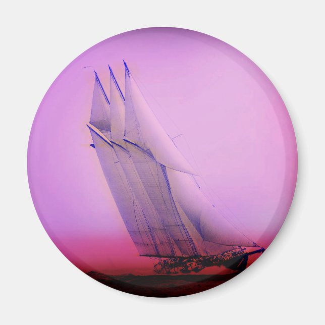 Vintage Racing Yacht Magnet (Front)