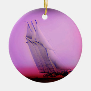 Vintage Racing Yacht Ornament