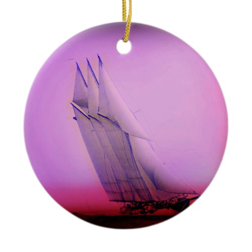 Vintage Racing Yacht Ornament