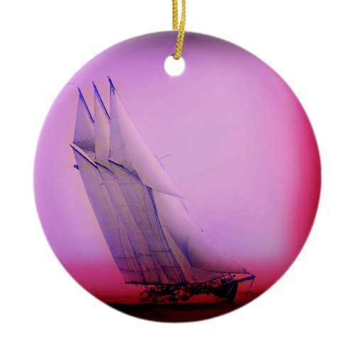 Vintage Racing Yacht Ornament