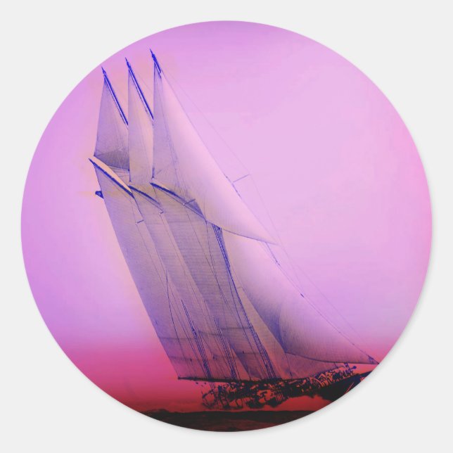 Vintage Racing Yacht Sticker (Front)