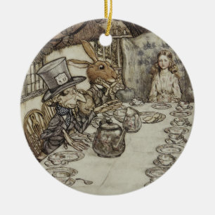 Vintage Rackham Mad Tea Party Alice in Wonderland Ceramic Ornament