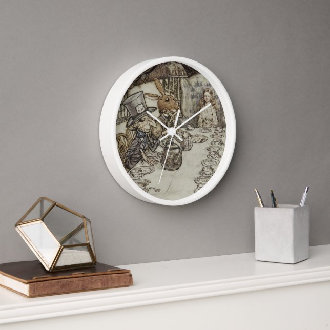 Vintage Rackham Mad Tea Party Alice in Wonderland Clock (Office)