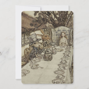 Vintage Rackham Mad Tea Party Alice in Wonderland Invitation