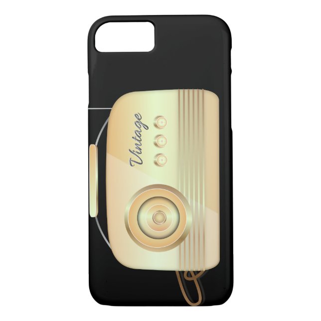 Vintage Radio Black & Cream Case-Mate iPhone Case (Back)