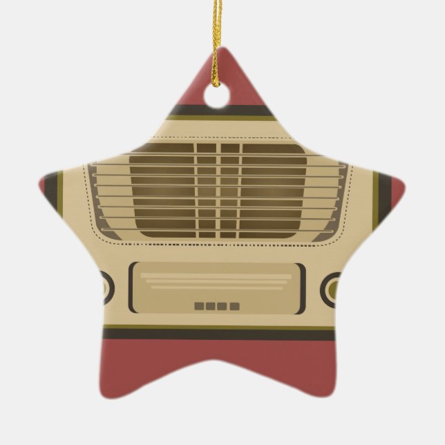 Vintage Radio Ceramic Ornament (Front)
