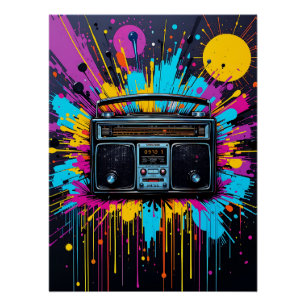 Vintage Radio Graffiti Poster