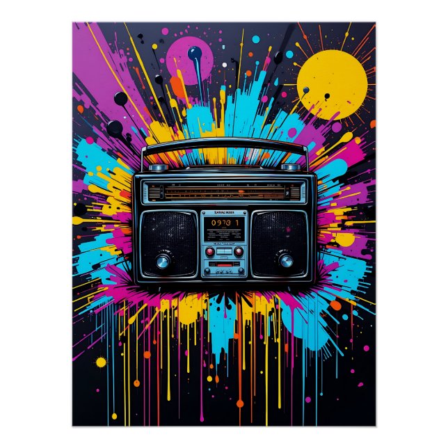 Vintage Radio Graffiti Poster (Front)