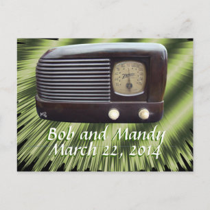 Vintage Radio Invitation-customize Announcement Postcard