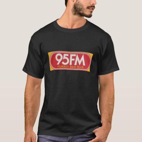 vintage radio station 95 fm tampa bay rocks music T_Shirt