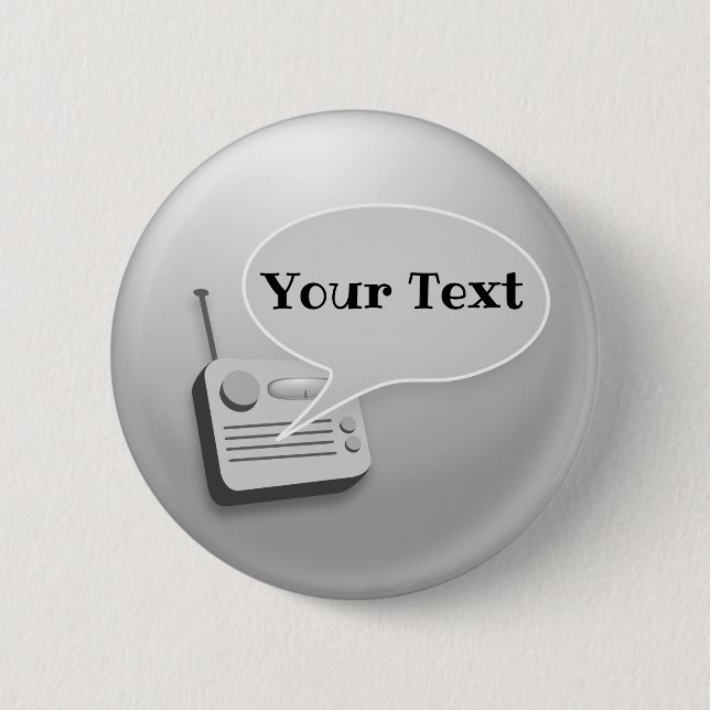 Vintage Radio Talk Button (Front)