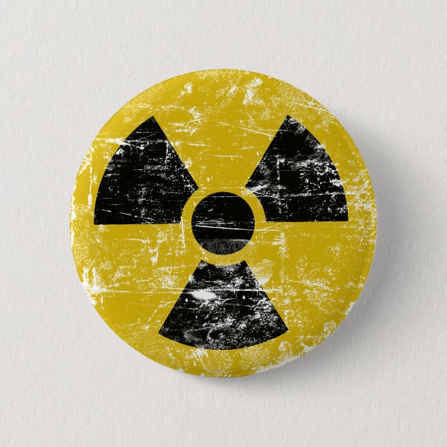 Vintage Radioactive Pinback Button (Front)
