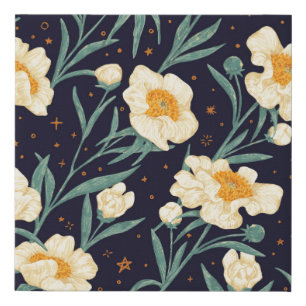 Vintage radios and tape recorders. Seamless patter Faux Canvas Print