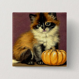 Vintage Ragdoll Halloween Cat Button
