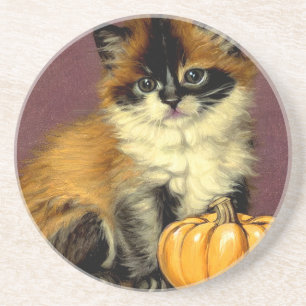 Vintage Ragdoll Halloween Cat Coaster