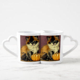 Vintage Ragdoll Halloween Cat Coffee Mug Set