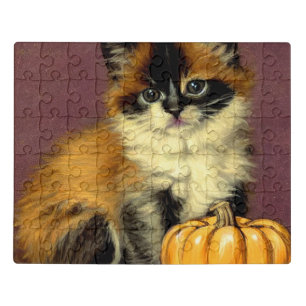 Vintage Ragdoll Halloween Cat Jigsaw Puzzle