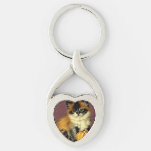 Vintage Ragdoll Halloween Cat Keychain