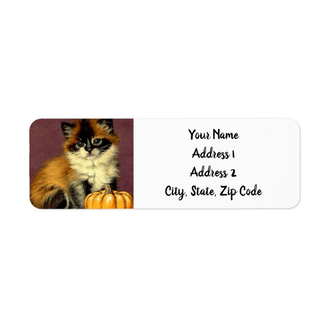 Vintage Ragdoll Halloween Cat Label (Front)
