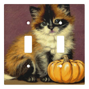 Vintage Ragdoll Halloween Cat Light Switch Cover
