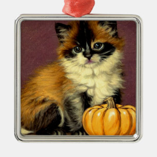 Vintage Ragdoll Halloween Cat Metal Ornament